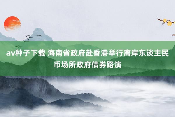 av种子下载 海南省政府赴香港举行离岸东谈主民币场所政府债券路演