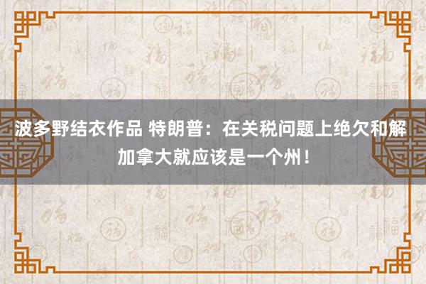波多野结衣作品 特朗普：在关税问题上绝欠和解 加拿大就应该是一个州！